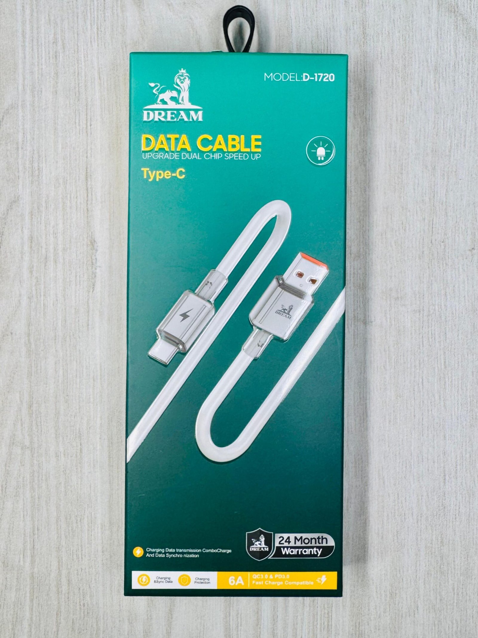 WhatsApp Image 2025-12-11 at 11.08.33 AM كابل دريم زجاجي الطرفين شحن سريع بقدرة 6 أمبير تايب سي - Dream cable with glass on both ends, fast charging with 6A power Type c - الصورة 1